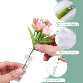 Flower Tubes, Flower Water Tubes with Caps, Pack of 20 Test Tubes for Flowers, Transparent Orchid Tubes for Flower Arrangements, Plant, for Flower Shops, Restaurants, Cafés, Bedrooms