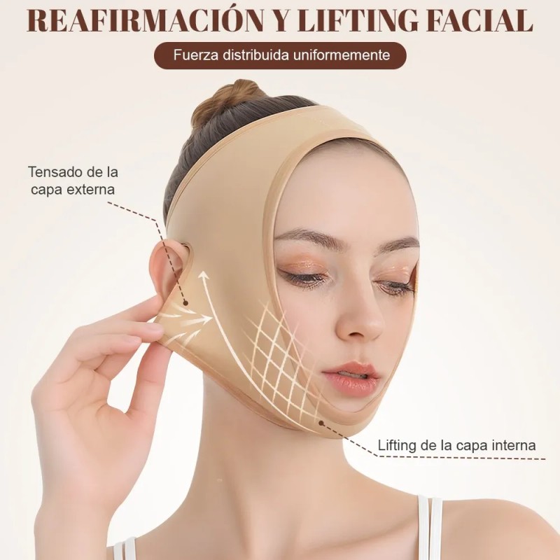 2pz Faja Mentonera Reduce Arruga Papada Y Adelgazante Facial