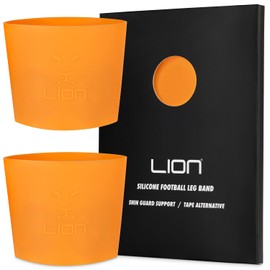 Silicone Soccer Leg Bands for Adults & Older Kids - Tape Alternative to Hold Shin Guards in Place - Variety of Colours to Match Your Team Uniform (Orange)