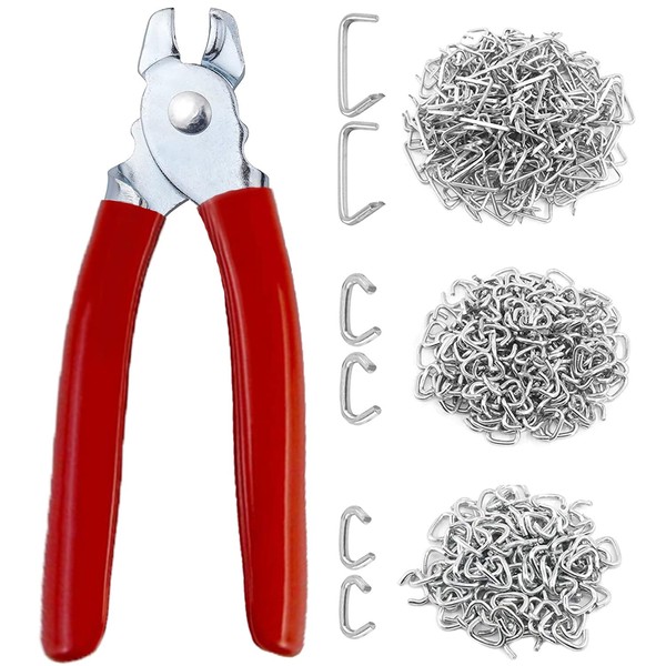 LonlyEagle 300 pcs Hog Rings with Straight Hog Ring Pliers