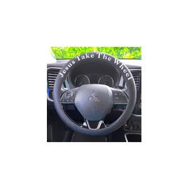 Jesus Take The Wheel Silicone Steering Wheel Cover. Fits 13-15 inch. Black color, Anti-slip Grip, easy installation & removal, durable, heat resistant, waterproof, stretchable