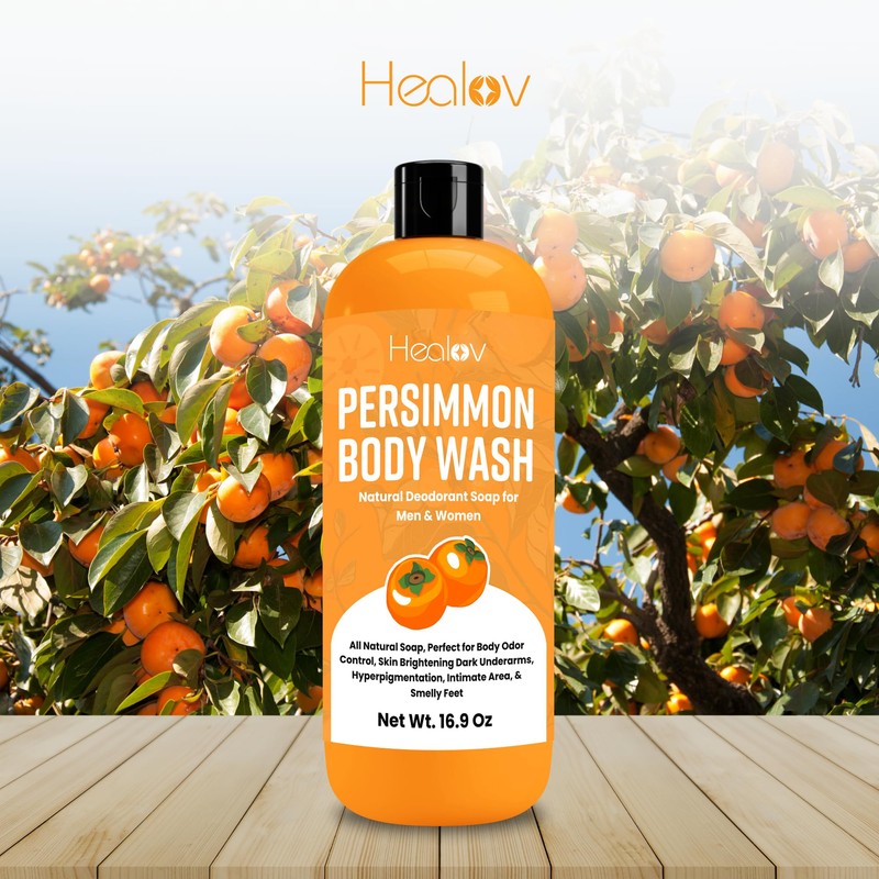 Healov Persimmon Body Wash for Body Odor Control – Natural