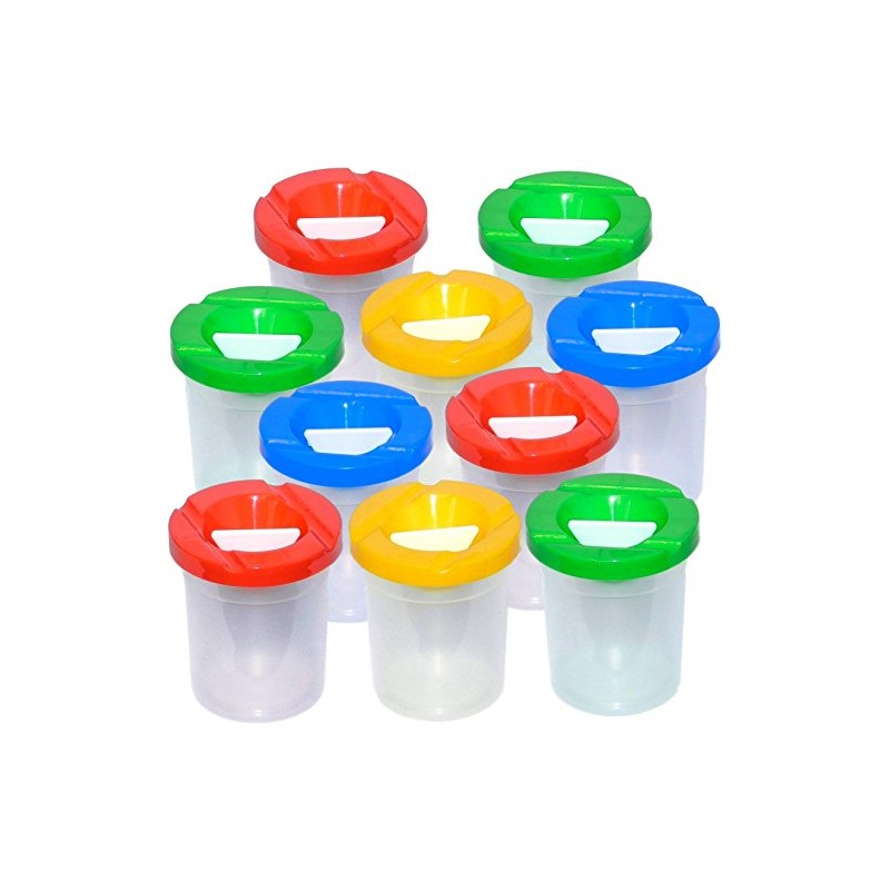 10 Non-Spill Paint Pots with Plastic Stoppers