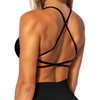 TZLDN Workout Backless Sports Bra for Women Removable Padded Strappy