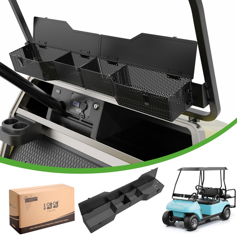 10L0L Golf Cart Front Inner Storage Basket with Cover for