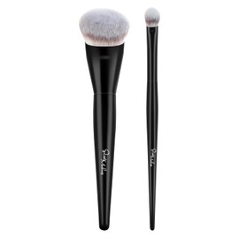 START MAKERS Brocha para Base y Brocha para Corrector de Ojos, Set de 2Pcs de Brochas Kabuki Anguladas, Suaves y Densas de Cerdas Sintéticas para Maquillaje Líquido, en Crema o en Polvo, Difuminado y Aplicación Impecable