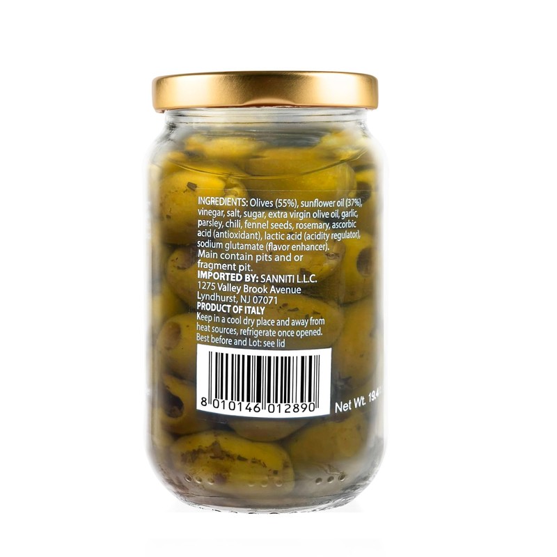 Sanniti Grilled Pitted Italian Olives in Oil, 19.4 oz |