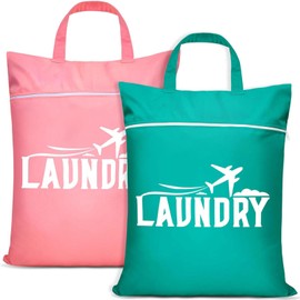 Wäschesack Reise mit Reißverschluss,Großer Reise-Wäschesack,Wäschebeutel Schmutzwäsche,Wasserdichte Laundry Bag,Schmutzige Kleidertasche für Reisen,Wetbag Schwimmsachen,Camping (Blue+Pink)