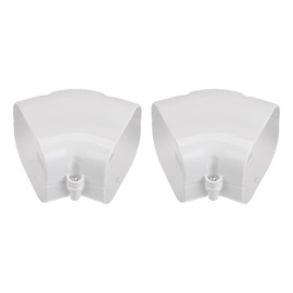 PATIKIL 3" PVC Decorative Line Cover, 2 Pack 45°Elbow Tubing Parts Accessories for Air Conditioner Central AC Heat Pump, White