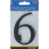 Distinctions 843146 Black Flush-Mount 4-Inch House Number 6