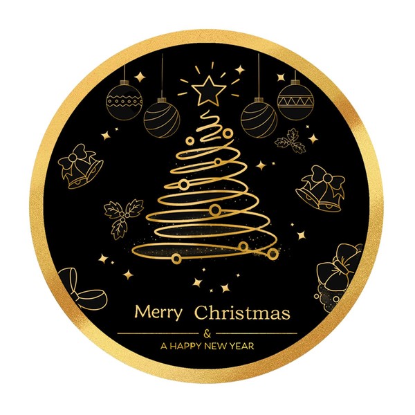 Happy New Year Stickers Merry Christmas Labels for 2 Inches