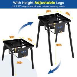 ARC Single Burner Propane Stove Gas Stove Wok Jet Burner for Outdoor Cooking