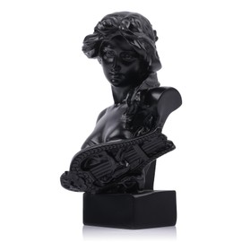 LCCCK 6" H Black Greek Mythology Bust Statue, Resin Aphrodite Statue and Sculpture for Coquette Room Decor, Dark Academia Room Decor, Bookshelves, Shelves, Partition, Coffee Table Centerpiece