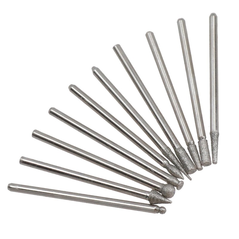 10pc Diamond Burr Engraver Engraving Set Rotary Tool 150 grit