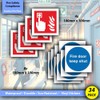 Fire Safety Compliance Sticker Signs - 34 Multi-Pack - Fire