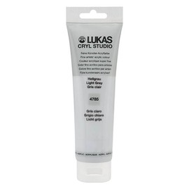 Lukas CRYL Studio Artist Acrylic Paint, Light Grey, 125 ml Tube - High Pigment Acrylic Paints for Canvas Painting, Large Scale Works - Medium-Viscosity, Water-Mixable, Fast Drying