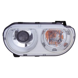 Evan Fischer Headlight Compatible with 2008-2014 Dodge Challenger, Passenger Side Headlight, w/o Bulb, HID/Xenon, Clear Lens