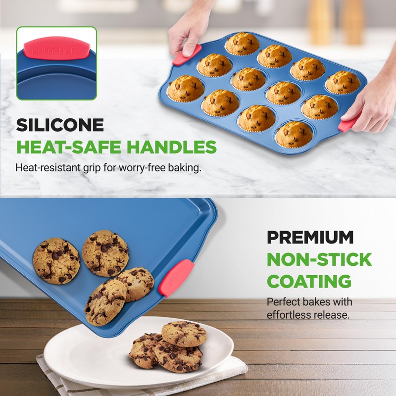 NutriChef 6-Piece Non Toxic Bakeware Set – Carbon Steel Baking