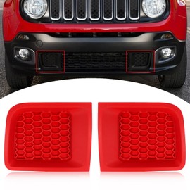 BINQIGOO - 2 piezas de repuesto para parachoques delantero rojo para Jeep Renegade 2015-2018 Sport Latitude Trailhawk Limited