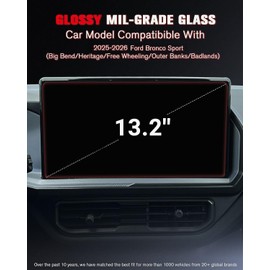 ASZSK For Glossy Tempered Glass 2025 2026 Ford Bronco Sport 13.2 Inch Touchscreen Screen Protector - Bronco Sport (Big Bend/Heritage/Free Wheeling/Outer Banks/Badlands) Accessories