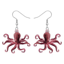 YAYAKO Acrylic Jellyfish Earrings Dangle Jewellery Crab Octopus Whale Turtle Earrings for Women Girls Sea Animals Summer Gifts, Acrylic, No Gemstone