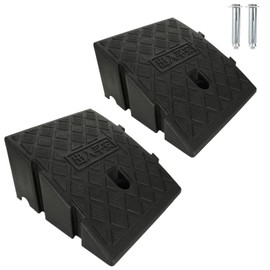 QTLCOHD 2 Pack Curb Ramps 4 Inch Rise Height Portable Lightweight Small Rubber Curb Ramp for Driveway, Threshould, Motocycles, Bike, Road, Wheelchairs