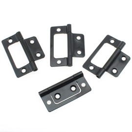 8 Pack Non-Mortise Door Hinges Heavy Duty Bifold Butt Cabinet with Mounting Screws for Windows Cupboard etc. Furniture [FDXGYH,2"x0.9",Black]