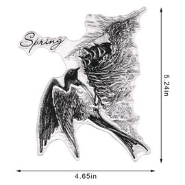 Spring Bird Clear Rubber Stamps for Card Making Decorative Spring Swallow Bird Nest Transparent Silicone Stamp for DIY Scrapbooking Supplies Embossing Paper Card Album Decoration Craf