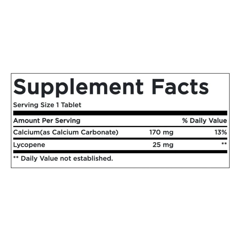 Licopeno 25mg 60 Comprimidos 21st Century Sin Gluten Suplemento Nutricional
