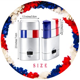 Red White and Blue Face Body Paint Sticks for Rugby Baseball Softball Football Sports, Patriotic 4th of July USA Accessories for Independence Day, Sports Specific Eye Black Makeup Sticks (3, Pcs)