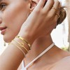ALRNBY Gold Bracelet for Women Chunky Statement Cuff Bangle Wide