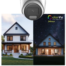 DS-2CD2347G2-LSU/SL Acusense 4MP IP PoE Turret Dome Camera, 2.8mm Wide Viewing Angle, Full Color Night Version, Two Way Audio, Outdoor, Strobe Light, Audio Alarm, Compatible with Hikvision NVR