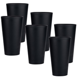KX-WARE Vasos de plástico grandes de 32 onzas, juego de 6 vasos de bebida, color negro