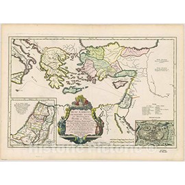 Historic Pictoric Map : Holy Land Maps #67, Antique Vintage Reproduction : 24in x 18in