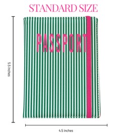 Sprinkles & Confetti Passport Holder for Travel - Stylish & Durable Passport Cover for Girls Trip, Beach Vacation, Bachelorette Trip - Passport Case with Card Slots (5.5x4 inches) (Green)