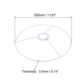 sourcing map Lamp Shade Ring, 300mm Dia. Lampshade Holder Frame Ring for E26/E27 Lamp Socket, Baked Coating Iron 2 Set