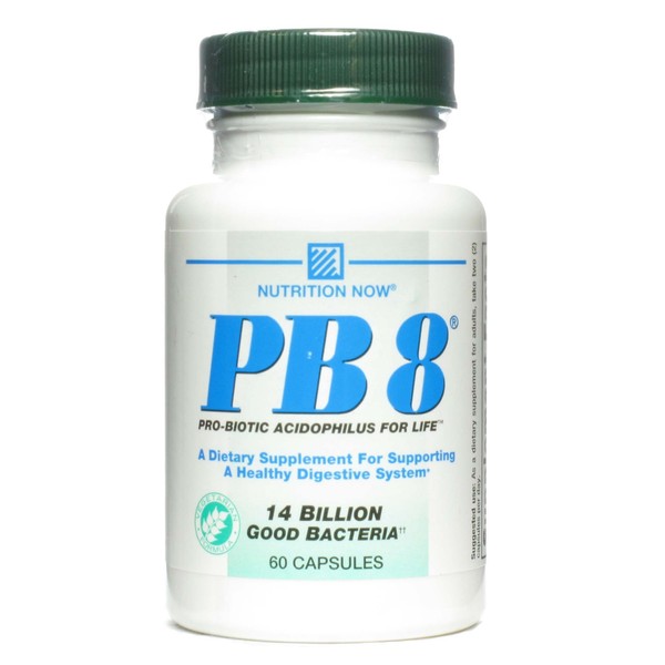 Nutrition Now PB8 Pro-Biotic Vegetarian Acidophilus - 60 capsules per pack - 3 packs per case.3