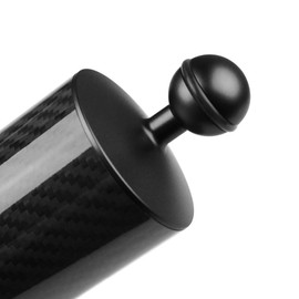 FEICHAO 2 x D60 mm 10/12 Inch Buoyancy 447 g / 550 g Underwater Diving Photography Carbon Fibre Lamp Arm Handheld 1 Inch Double Ball Head Improved Version (12 Inch Black)