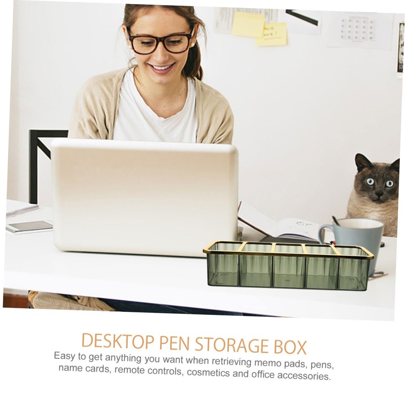 TEHAUX Desktop Organizer Storage Box Multi-functional Remote Control Holder for