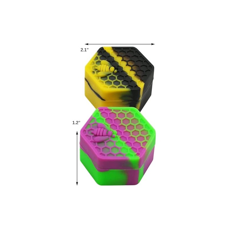 KUVIS 26ml Hexagon Silicone Wax Containers Concentrate Non-stick Jars (5)