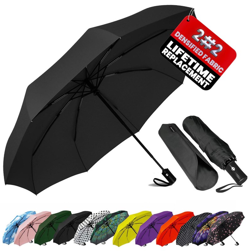 SIEPASA Compact Travel Umbrella - Windproof Auto Open/Close, Small Folding