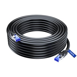 Maximm - Cable de exterior Cat6 resistente para exteriores, 15,2 m, color negro, cobre puro, resistente al agua, cable Ethernet apto para instalaciones de entierro directo.