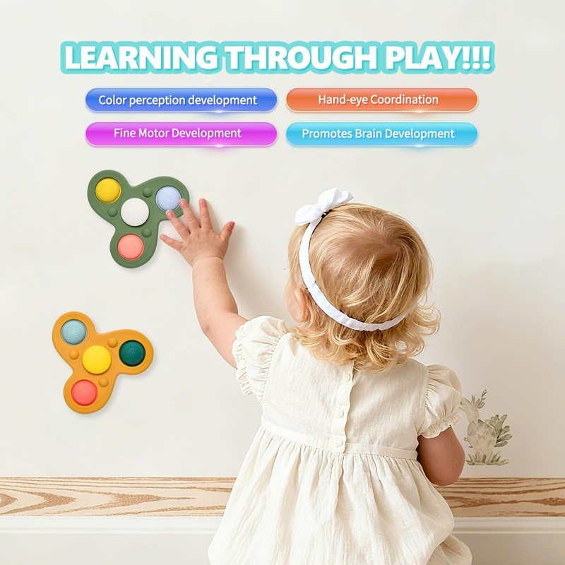 Silicone Suction Cup Spinner Toy for Babies&Toddlers(Planet Style)