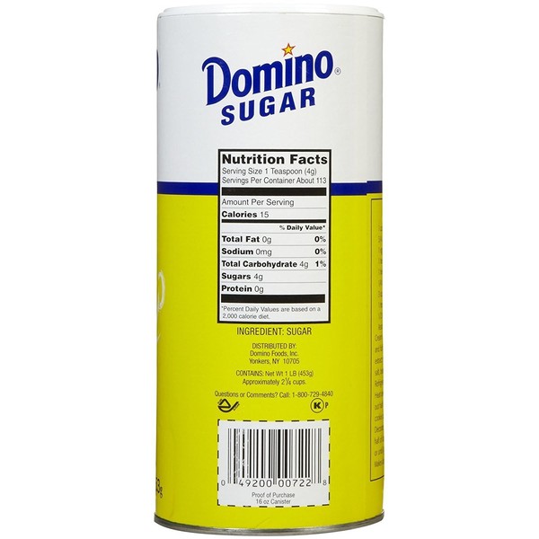 Domino Sugar Granulated Canister, 1 lb