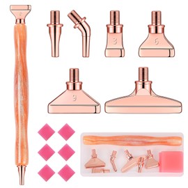 MJARTORIA 5D Diamond Painting Accessories Diamond Painting Pen Set 14 Pieces Glizter Drill Pen with Thread Metal Replacement Pen Heads Glue for Mosaic Making Nail Art