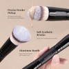 Piezas Brochas Maquillaje Profesional Doble Punta Aluminio Juego Multifuncional Estuche
