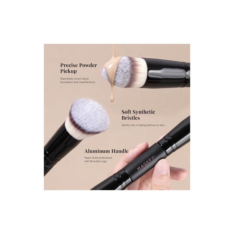 Piezas Brochas Maquillaje Profesional Doble Punta Aluminio Juego Multifuncional Estuche