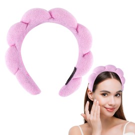 AWAVM Spa Headband for Women, Sponge and Terry Cloth, Fabric, Headband for Skin Care, Non-Slip, Soft Women Girls Hair Accessories