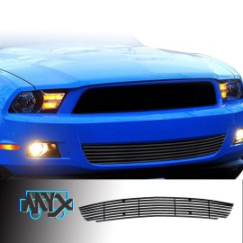MYXAuto Fits 2010-2012 Ford Mustang Powder-Coated Lower Bumper Billet Grille Insert