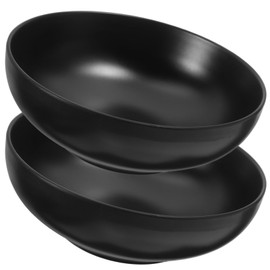 Cabilock Ramen Bowl Set of 2 Ramen Bowl Set Black Bowl Large Japanese Crockery Ramen Set with 19 cm for Soups Salads Pasta Fruit Sushi